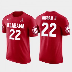 Alabama Roll Tide #22 For Men's Mark Ingram T-Shirt Red New Orleans Saints Football Future Stars College 821376-814