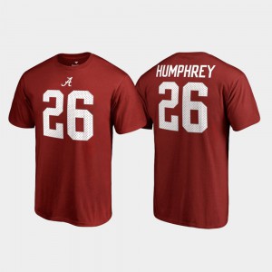 Alabama Crimson Tide #26 For Men's Marlon Humphrey T-Shirt Crimson NCAA Name & Number College Legends 939254-192