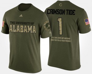 Bama #1 For Men's T-Shirt Camo Stitched Military No.1 Short Sleeve With Message 960581-931