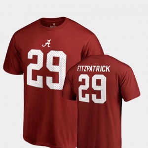 Alabama Roll Tide #29 For Men's Minkah Fitzpatrick T-Shirt Crimson High School Name & Number College Legends 333948-368