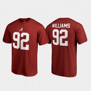 Alabama Roll Tide #92 Men Quinnen Williams T-Shirt Crimson Stitched Name & Number College Legends 444131-465