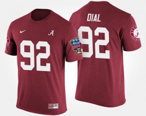 Alabama Crimson Tide #92 Men Quinton Dial T-Shirt Crimson University Sugar Bowl Bowl Game 955606-284