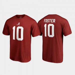 Alabama #10 For Men's Reuben Foster T-Shirt Crimson Stitch College Legends Name & Number 205773-159