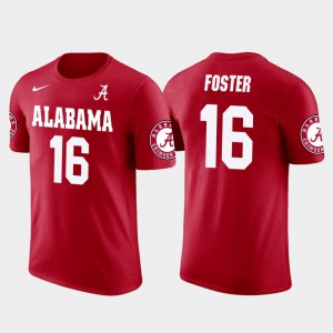 Alabama Crimson Tide #16 Men Robert Foster T-Shirt Red Buffalo Bills Football Future Stars Alumni 183636-552