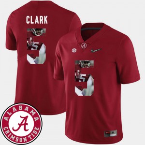 Alabama #5 Men's Ronnie Clark Jersey Crimson Football Pictorial Fashion Player 644865-689