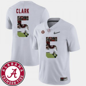 University of Alabama #5 Men's Ronnie Clark Jersey White Official Football Pictorial Fashion 231625-817