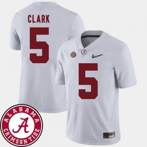 Alabama Crimson Tide #5 Men Ronnie Clark Jersey White 2018 SEC Patch College Football Official 168398-335