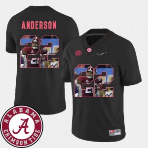 Roll Tide #22 Mens Ryan Anderson Jersey Black College Football Pictorial Fashion 669129-153