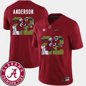 Alabama #22 Mens Ryan Anderson Jersey Crimson Embroidery Football Pictorial Fashion 961370-971