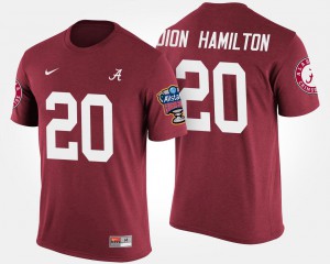 Bama #20 For Men Shaun Dion Hamilton T-Shirt Crimson University Bowl Game Sugar Bowl 639389-864
