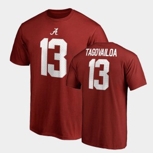 Alabama Crimson Tide #13 Men's Tua Tagovailoa T-Shirt Crimson Name & Number College Legends Alumni 957451-378