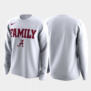 University of Alabama For Men's T-Shirt White Alumni Family on Court March Madness Legend Basketball Long Sleeve 613274-889