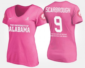 Roll Tide #9 Ladies Bo Scarbrough T-Shirt Pink Official With Message 319571-392